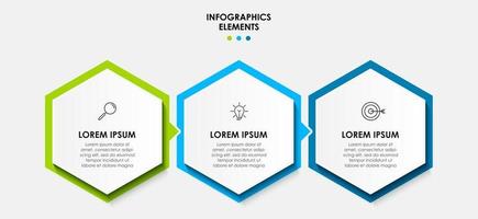 Infographic design business template with icons and 3 options or steps vector