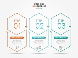 Plantilla de negocio de diseño infográfico con iconos y 3 opciones o pasos. vector
