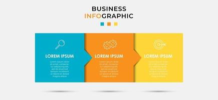 Plantilla de negocio de diseño infográfico con iconos y 3 opciones o pasos. vector