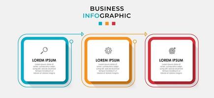 Plantilla de negocio de diseño infográfico con iconos y 3 opciones o pasos. vector