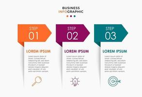 Infographic design business template with icons and 3 options or steps vector