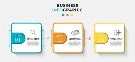 Infographic design business template with icons and 3 options or steps vector