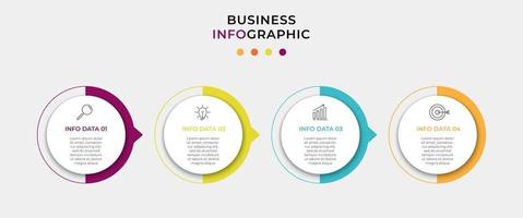 vector de plantilla de diseño infográfico con iconos y 4 opciones o pasos