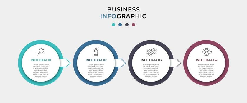 Infographic design template Vector with icons and 4 options or steps
