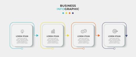 Infographic design template Vector with icons and 4 options or steps