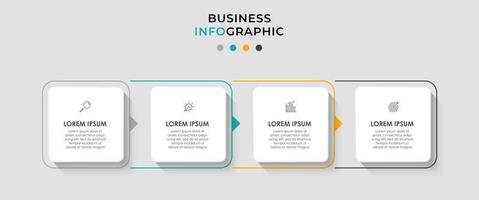 vector de plantilla de diseño infográfico con iconos y 4 opciones o pasos