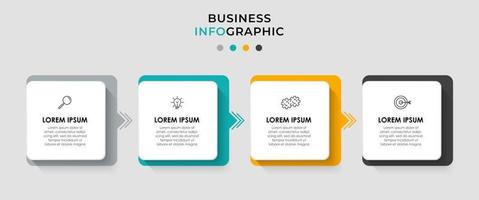 vector de plantilla de diseño infográfico con iconos y 4 opciones o pasos