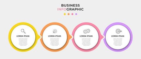 vector de plantilla de diseño infográfico con iconos y 4 opciones o pasos