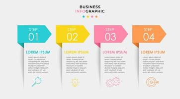 Infographic design template Vector with icons and 4 options or steps