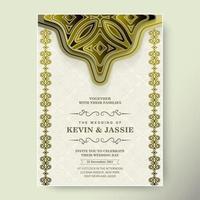 luxury wedding invitation with gold ornament vector