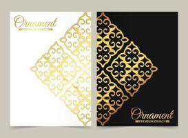 luxury white and black ornament pattern cover vector