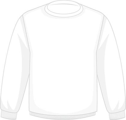 Front of basic white long sleeves isolated