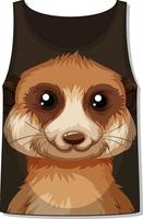 Front of tank top sleeveless with meerkat pattern vector