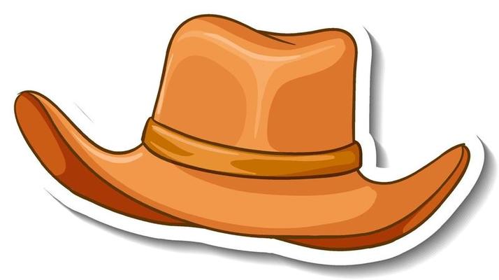 A sticker template with a cowboy hat isolated
