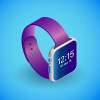 Realistic smartwatch in isometry. Vector isometric illustration