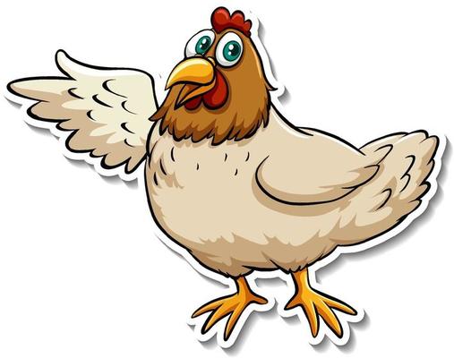 A cute chicken cartoon animal sticker