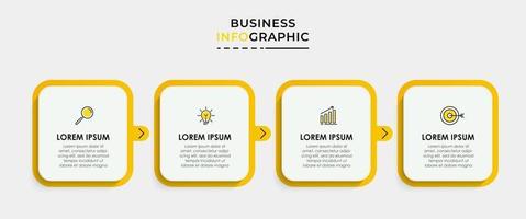 Infographic design template Vector with icons and 4 options or steps