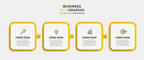 vector de plantilla de diseño infográfico con iconos y 4 opciones o pasos