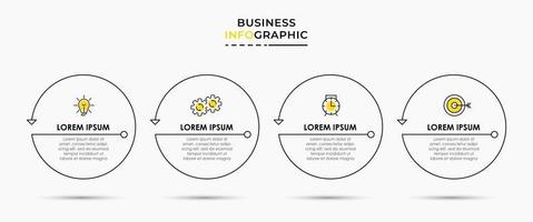 vector de plantilla de diseño infográfico con iconos y 4 opciones o pasos