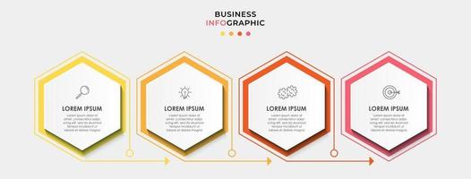 vector de plantilla de diseño infográfico con iconos y 4 opciones o pasos