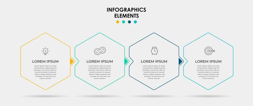 Infographic design template Vector with icons and 4 options or steps