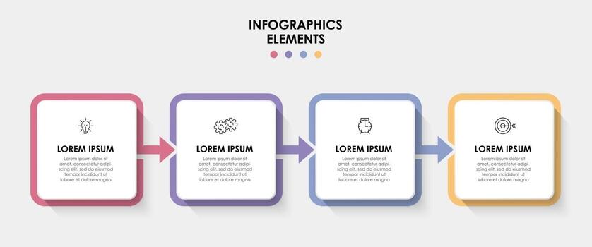 Infographic design template Vector with icons and 4 options or steps