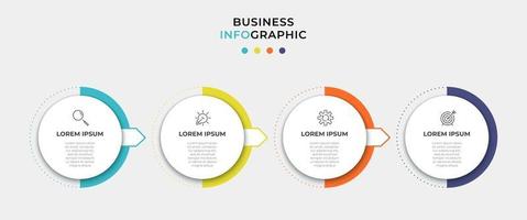 vector de plantilla de diseño infográfico con iconos y 4 opciones o pasos