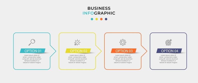 Infographic design template Vector with icons and 4 options or steps