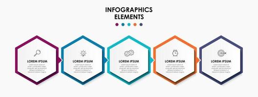 Infographic design business template with icons and 5 options or steps vector