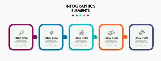 Infographic design business template with icons and 5 options or steps vector