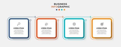 Infographic design template Vector with icons and 4 options or steps