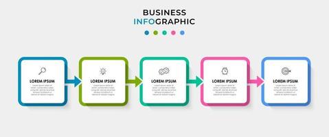 Plantilla de negocio de diseño infográfico con iconos y 5 opciones o pasos. vector