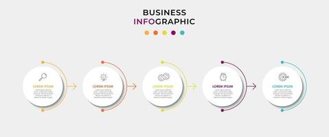 Plantilla de negocio de diseño infográfico con iconos y 5 opciones o pasos. vector