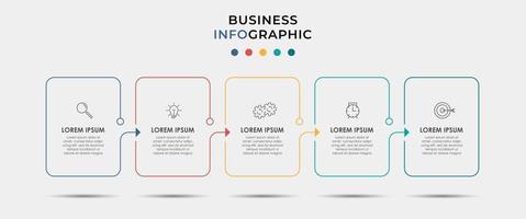 Infographic design business template with icons and 5 options or steps vector