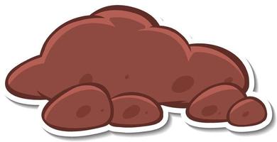 Sticker design with heap of soil isolated vector