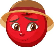 personaje de dibujos animados de manzana con expresión facial vector