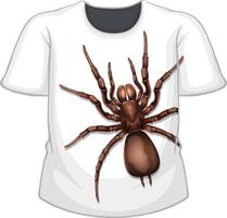 parte delantera de la camiseta con patrón de araña vector