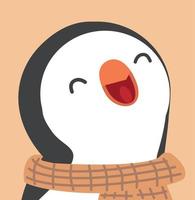 cute winter head penguin vector