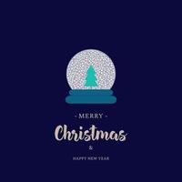 Christmas Greeting Card Illustration with Snow Globe vector