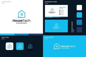 home logo shape with advanced technology and connected vector