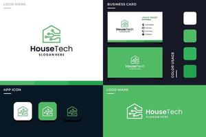 home logo shape with advanced technology and connected vector