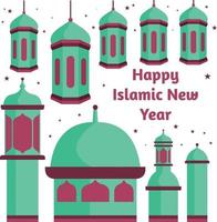 Greeting Islamic New Year 2021 Background Template vector