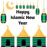 Greeting Islamic New Year 2021 Background Template vector