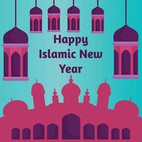 Greeting Islamic New Year 2021 Background Template vector