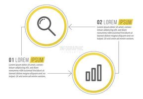 Plantilla de infografía empresarial con 2 pasos. vector