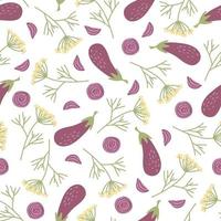 Seamless pattern of vegetables for kitchen textiles vector