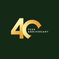 Ilustración de diseño de plantilla de vector de celebración de aniversario de 40 años