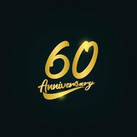 Ilustración de diseño de plantilla de vector de celebración de aniversario de 60 años