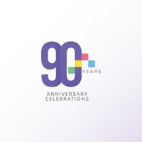 90 Years Anniversary Celebration Vector Template Design Illustration