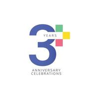 3 Years Anniversary Celebration Vector Template Design Illustration